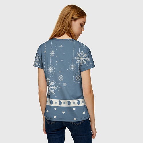 Женская футболка Капелька новогоднего настроения / 3D-принт – фото 4