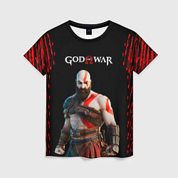 Женская футболка God of War красные разводы