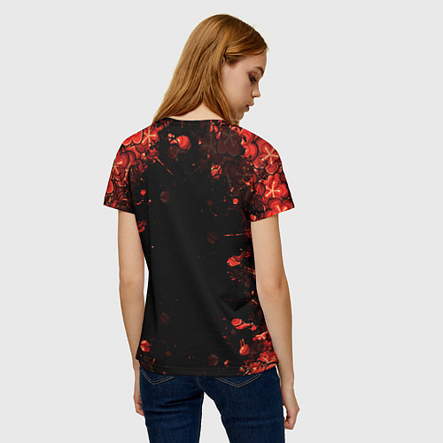 Женская футболка GENSHIN IMPACT HU TAO ГЕНШИН ИМПАКТ ХУ ТАО FLOWERS / 3D-принт – фото 4