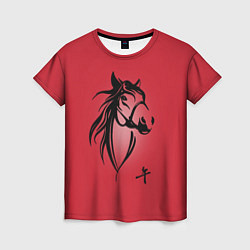Женская футболка Огненная лошадь с иероглифом