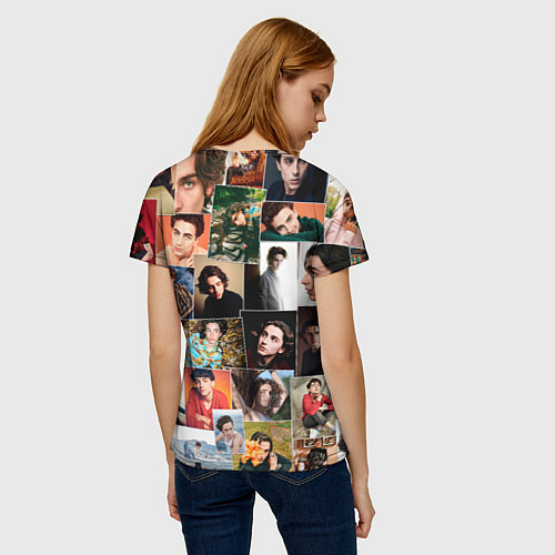 Женская футболка Тимоти цветной коллаж / 3D-принт – фото 4