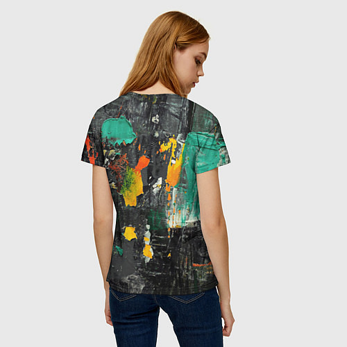 Женская футболка Пятна краски / 3D-принт – фото 4