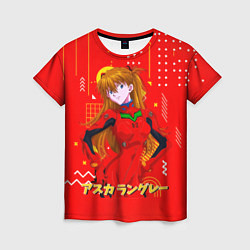 Женская футболка Аска Лэнгли Сорью Evangelion