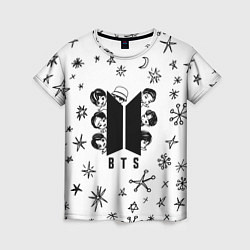 Женская футболка ЛОГОТИП БТС LOGO BTS