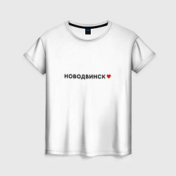 Женская футболка Новодвинск love black V