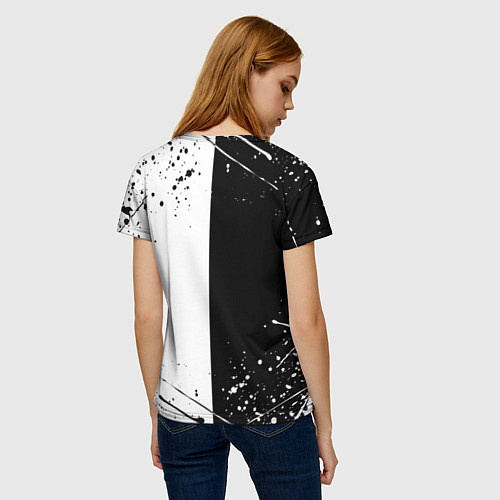 Женская футболка WARFRAME STALKER BLACK WHITE СТАЛКЕР / 3D-принт – фото 4