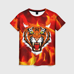 Женская футболка Fire Tiger Face 2022