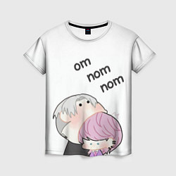 Женская футболка Om nom nom