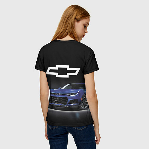 Женская футболка Chevrolet Camaro ZL1 Motorsport / 3D-принт – фото 4