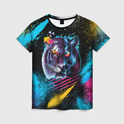 Женская футболка Забрызганный тигр
