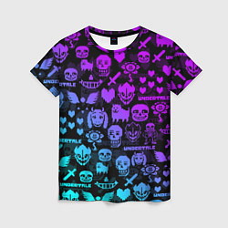 Женская футболка UNDERTALE NEON PATTERN УЗОР