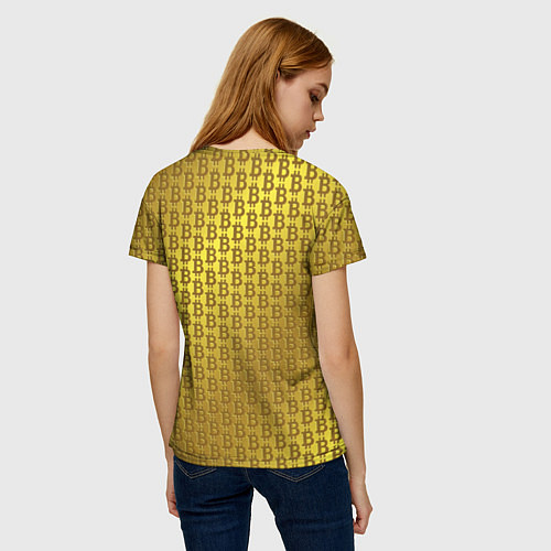 Женская футболка Биткоин золото / 3D-принт – фото 4