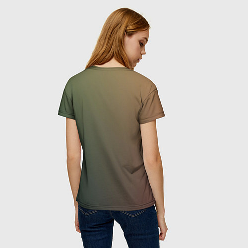 Женская футболка Уютица на градиенте / 3D-принт – фото 4