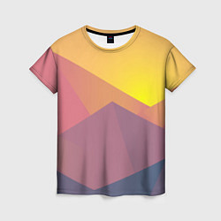 Женская футболка Рассвет в горах искусства