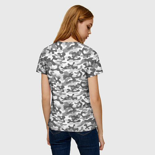 Женская футболка Серый Городской Камуфляж / 3D-принт – фото 4
