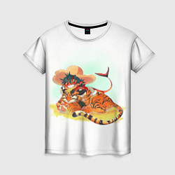 Женская футболка Тигр и Акула