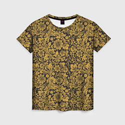 Женская футболка Золотые Цветы хохлома