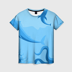 Женская футболка МоРское Дно с Акулами