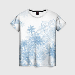 Женская футболка Коллекция Зимняя сказка Снежинки Sn-1