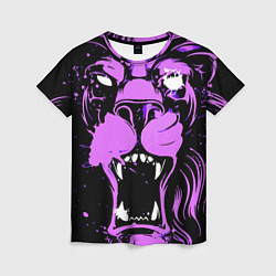 Женская футболка Neon pink lion