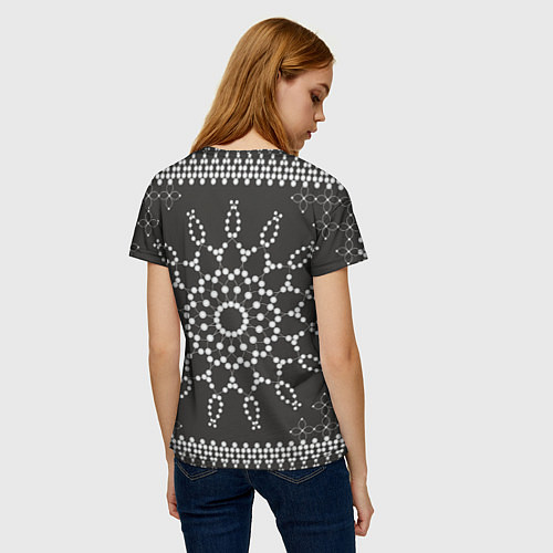 Женская футболка Узор из бусин / 3D-принт – фото 4