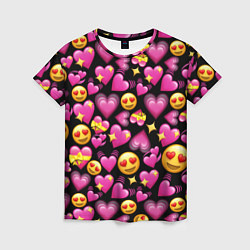 Женская футболка Эмодзи сердечки