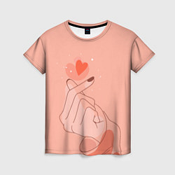 Женская футболка ЧУВСТВА ПО ЩЕЛЧКУ любовь на кончиках пальцев