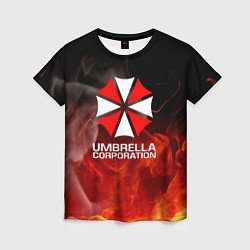 Женская футболка Umbrella Corporation пламя