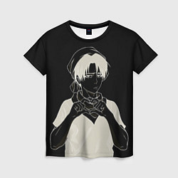 Женская футболка Леви показывает сердечко атака титанов