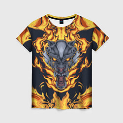 Женская футболка Маска тигра в огне