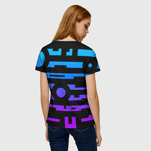 Женская футболка Неоновая геометрия Neon / 3D-принт – фото 4
