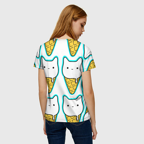 Женская футболка Гигантские коты мороженое / 3D-принт – фото 4