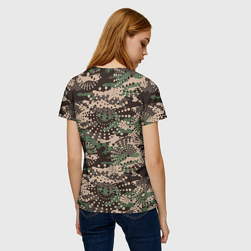 Женская футболка Камуфляж брызги / 3D-принт – фото 4