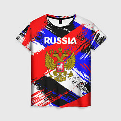 Футболка женская Russia Геометрия патриотизм, цвет: 3D-принт