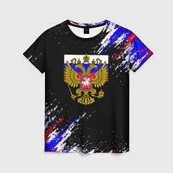 Женская футболка Russia Флаг с Гербом