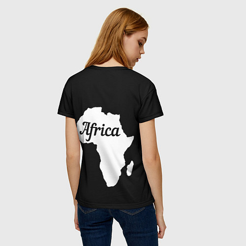 Женская футболка Африка черно-белая двусторонняя / 3D-принт – фото 4