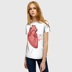 Футболка женская Анатомия сердца, цвет: 3D-принт — фото 2