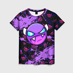 Женская футболка Геометри Дэш фиолетовый Geometry Dash