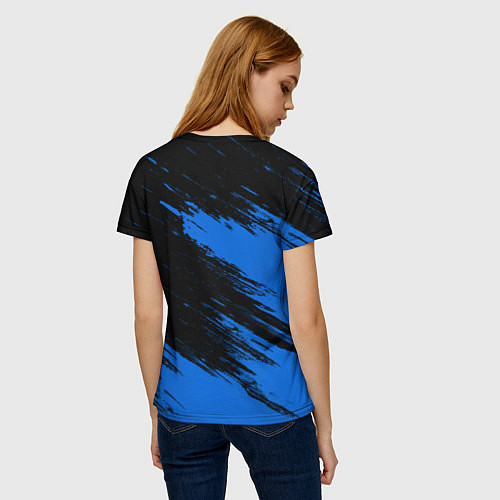 Женская футболка ВОЛЬВО, VOLVO Черно синий / 3D-принт – фото 4