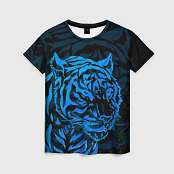 Женская футболка Голубой тигр Blue