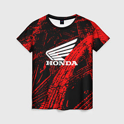 Женская футболка Honda следы от шин
