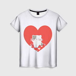 Женская футболка Котик желает любви