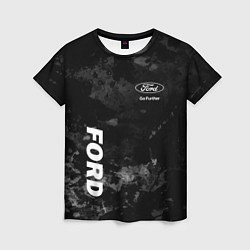 Женская футболка Ford, Форд, Серый фон