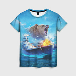Женская футболка Медведь ВМФ