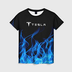 Женская футболка Tesla Fire