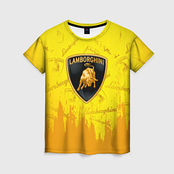 Женская футболка Lamborghini pattern gold