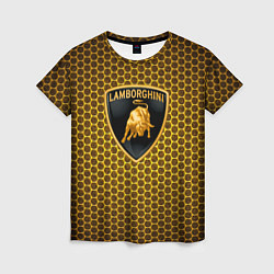 Женская футболка Lamborghini gold соты