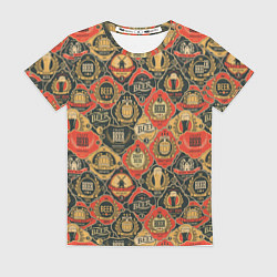 Футболка женская Пивные Этикетки, цвет: 3D-принт