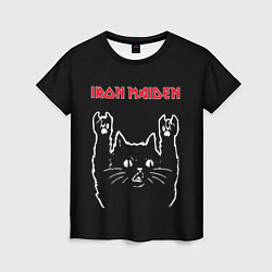 Женская футболка Iron Maiden Рок кот
