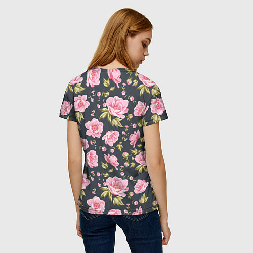Женская футболка Цветы Лучшая бабуля / 3D-принт – фото 4
